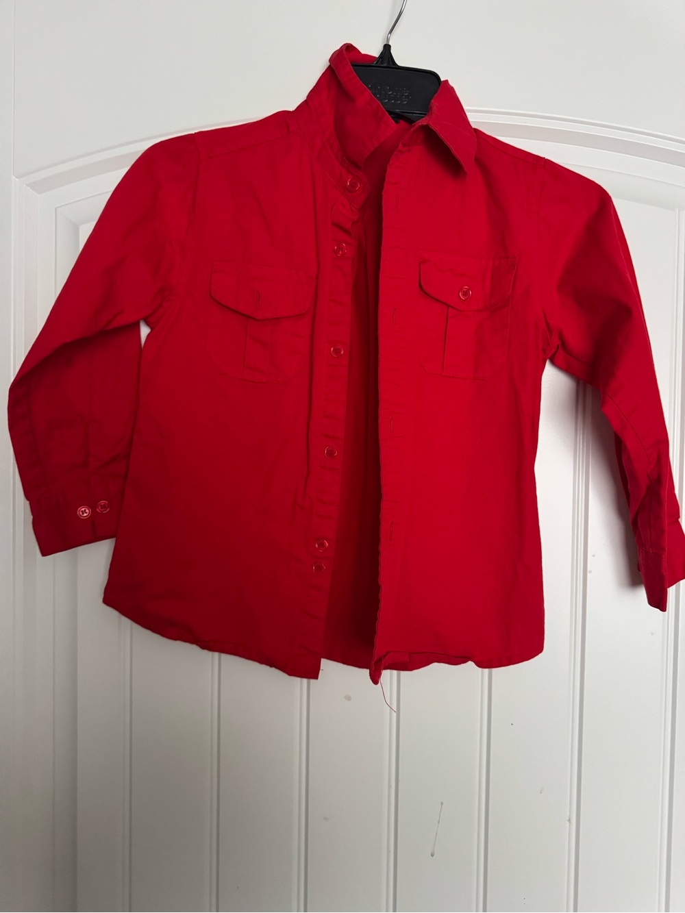 Red Button-Up Kids Shirt